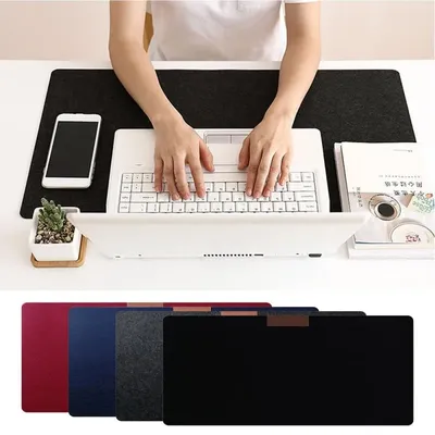 Tapis de bureau en feutre pour ordinateur grand clavier souris ordinateur portable antidérapant