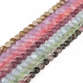 Perles en Pierre Naturelle à Facettes 6x6mm Aigue-marine Prénites Calcédoine Rose Jades Pièce