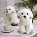 Chien maltais en peluche de haute qualité animal de dessin animé doux chien en peluche au beurre