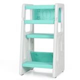 Costway Kids Kitchen Step Stool with Double Safety Rails Toddler