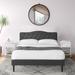 Taomika 3-Pieces Bedroom Set with Dark Grey Tufted Upholstered Bed