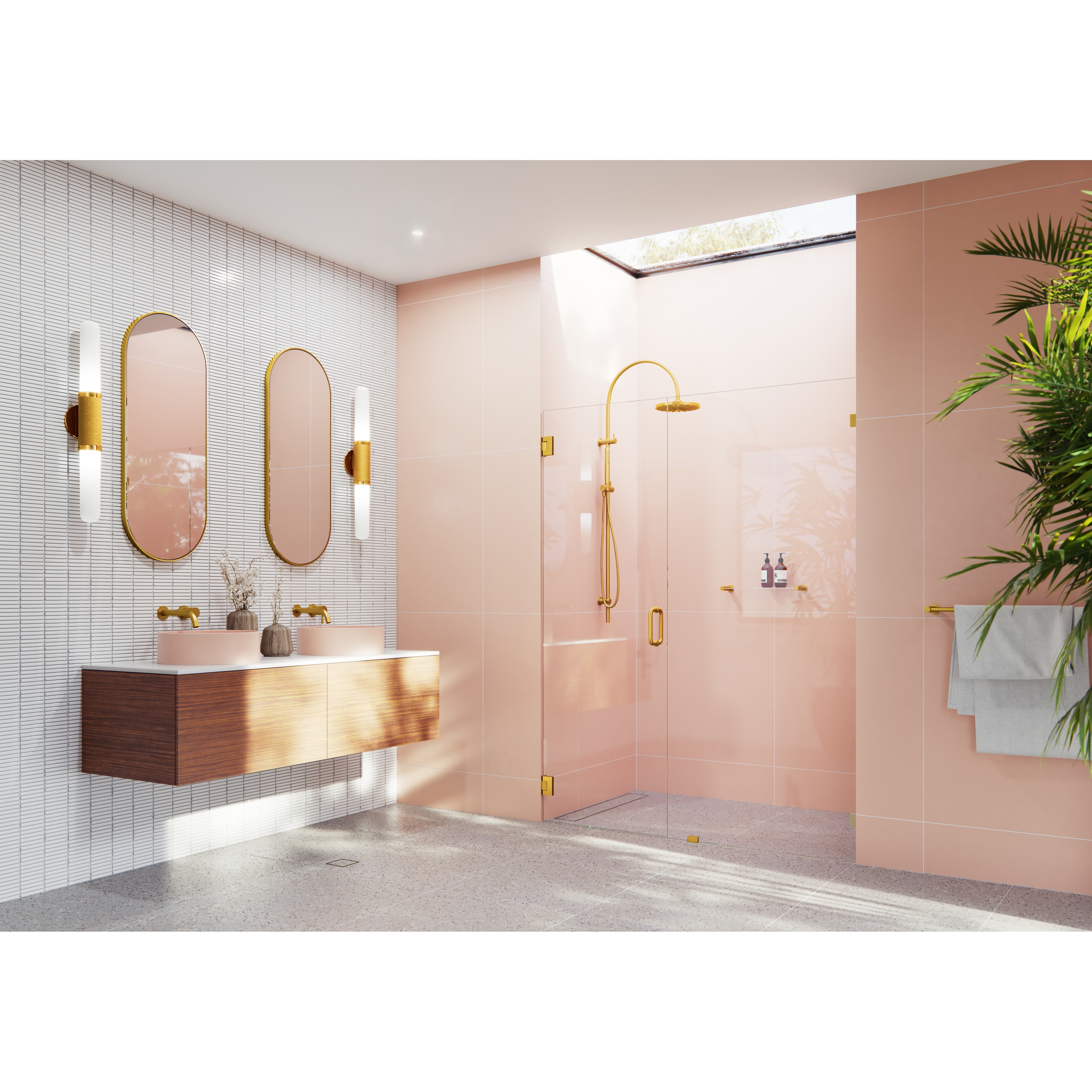 Glass Warehouse 78" x 56.5" Frameless Shower Door - Wall Hinge