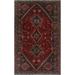 Semi-Antique Dilruba Red/Charcoal Rug - 5'5" x 8'8"