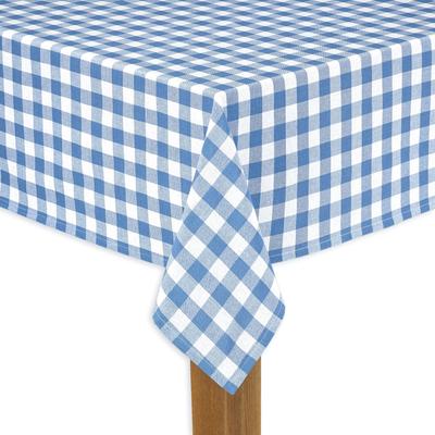 Wide Width BUFFALO CHECK TABLECLOTHS by LINTEX LINENS in Blue (Size 60" W 104"L)