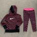 Nike Shirts & Tops | Nike Girls Matching Hoodie And Leggings Set | Color: Black/Pink | Size: Sg