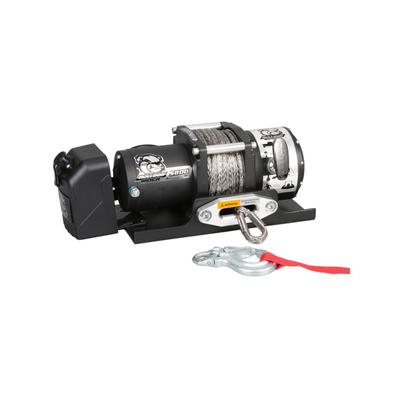 Bulldog Winch 5800lb Trailer Winch 50ft Synth Rope Roller Fairlead Mnt Plate Low Profile 10030