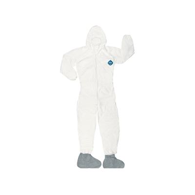 MCR Safety DuPont Tyvek Coverall Zipper Front Elastic Sleeves and Ankles Hood & Boots White 2X TY122SX2