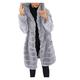 BUKINIE Womens Thick Warm Faux Fur Hooded Parka Long Overcoat Peacoat Winter Faux Shearling Shaggy Coats Jackets (Grey,Small)