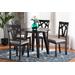 Baxton Studio Derya Modern Transitional Grey Fabric Upholstered and Dark Brown Finished Wood 5-Piece Dining Set - Wholesale Interiors Derya-Grey/Dark Brown-5PC Dining Set