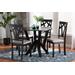 Baxton Studio Branca Modern and Contemporary Grey Fabric Upholstered and Dark Brown Finished Wood 5-Piece Dining Set - Wholesale Interiors Branca-Grey/Dark Brown-5PC Dining Set
