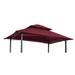 8x5Ft Grill Gazebo Replacement Canopy,Double Tiered BBQ Tent Roof Top Cover, Burgundy