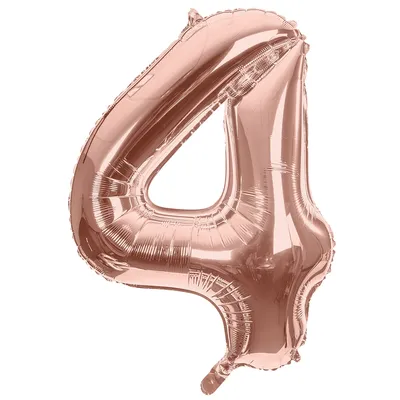 Folienballon 4, rosé, 86 cm Image