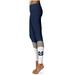 Women's Navy Utah State Aggies Color Block Yoga Leggings