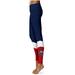 Women's Navy Liberty Flames Color Block Yoga Leggings