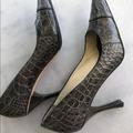 Gucci Shoes | Gucci Crocodile Alligator Mid Heel Pumps Brown 9.5 | Color: Brown | Size: 9.5