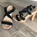 American Eagle Outfitters Shoes | American Eagle Cork Heels Black Sandals | Color: Black | Size: 6
