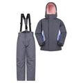 Mountain Warehouse Kids Ski Jacket & Trousers Set - Snowproof Ski Outfit, Front Pockets, Fleece Lined Skiwear, Integrated Snowskirt - Best for Winter Snowboarding Indigo 3-4 Years