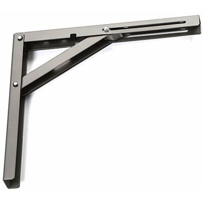 So-tech - 2er Pack - Klappkonsole 300 x 260 mm Edelstahloptik (matt) Tragkraft 120 kg (pro Paar) Image