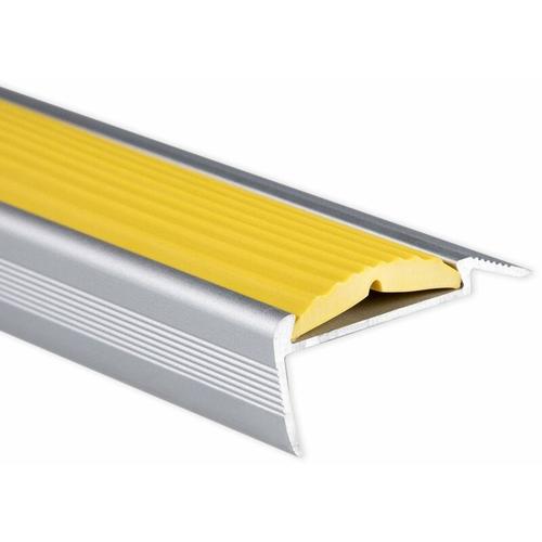 Treppenkantenprofil mit Einzel-Gummieinlage Power Grip Länge: 100 cm Selbstklebend Gelb