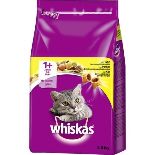 Whiskas - Beutel Katzenfutter Trockenfutter Adult 1+ Huhn 3,8kg