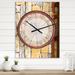 Designart 'Old Wooden Country Wheel' Oversized Rustic Wall CLock