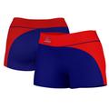 Women's Blue/Red American University Eagles Plus Size Curve Side Shorts