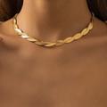 Free People Jewelry | 18k Gold Twisted Snake Chain Necklace | Color: Gold | Size: Os