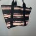 Victoria's Secret Bags | Black & Pink Striped Victoria’s Secret Tote Bag | Color: Black/Pink | Size: Os