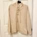 Michael Kors Tops | Michael Kors Lace Up Sweatshirt | Color: Cream | Size: Xl