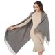 Womens Shawl Wrap Scarf Pashmina Cashmere Soft-Gift Idea Wedding Birthday stole - grey - Large