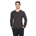 State Fusio Men's Basic V-Neck Jumper Cashmere Merino Wool Blend Sweater Long Sleeve Pullover Black Coffee