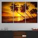 East Urban Home Beach Sunset In Island Barbados - Multipanel Modern Seascape Metal Artwork Metal | 28 H x 36 W x 1 D in | Wayfair