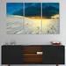 East Urban Home Sunset Over Snowbound Prairie - Multipanel Extra Large Seashore Metal Wall Art Metal in White | 28 H x 36 W x 1 D in | Wayfair