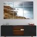 East Urban Home Dark Rocks & Foam Waves - Multipanel Seascape Metal Wall Art Metal in Red | 28 H x 36 W x 1 D in | Wayfair