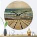 East Urban Home Wooden Pier in Waving Sea Wall Clock Solid Wood in Brown | 29 H x 29 W x 1 D in | Wayfair E150DEE0E6934F12B1B060C4A73B0117