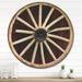 East Urban Home Country Wagon Wheel Wall Clock Solid Wood in Black/Brown/Yellow | 29 H x 29 W x 1 D in | Wayfair 2F9A452CB3F046BF9706C7E012DF7EDC
