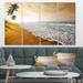 East Urban Home Wavy Clouds Over Seashore - Multipanel Extra Large Seascape Metal Wall Decor Metal | 28 H x 48 W x 1 D in | Wayfair