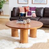 AllModern Aicha 3 Legs Coffee Table Wood in Brown | 17.99 H x 40 W x 40 D in | Wayfair C8CDA810A56948EDAB0A3E818D4BE865