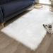 White 96.2 x 60 x 2.5 in Area Rug - Everly Quinn Haja Handmade Shag Faux Sheepskin Rug Sheepskin/Faux Fur | 96.2 H x 60 W x 2.5 D in | Wayfair