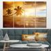 East Urban Home Beautiful Palms At The Caribbean Beach - Multipanel Extra Large Seascape Wall Decor in White | 28 H x 48 W x 1 D in | Wayfair