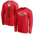 Men's Fanatics Branded Scarlet UNLV Rebels Playmaker Football Personalized Name & Number Long Sleeve T-Shirt