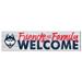 White UConn Huskies 10'' x 40'' Friends & Family Welcome Sign