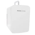 MONCOOK Mini Fridge For Bedrooms - Small, Portable & Quiet - Glass Door Mini Fridge For Skincare, Food & Drinks - Cooling & Warming Function - Perfect For Home, Office, Car Or Travel - 15L White