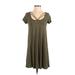 Hollister Casual Dress - A-Line: Green Solid Dresses - Women's Size X-Small