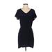 Casual Dress - Mini: Blue Solid Dresses - Women's Size Small