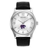 Men's Silver Kansas State Wildcats Leather Watch