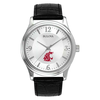 Men's Silver Washington State Cougars Leather Watch