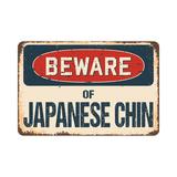 SignMission Beware of Japanese Chin Sign Plastic in Blue/Brown/Red | 5 H x 7 W x 0.1 D in | Wayfair Z-D-5-BW-Japanese Chin