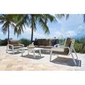 Panama Jack Outdoor Mykonos 5 - Person Outdoor Seating Group w/ Cushions in White | 26 H x 84 W x 34.5 D in | Wayfair PJO-2401-WHT-4PS/SU-755