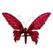 The Holiday Aisle® 7.5" Glitter Butterfly Clip Plastic in Red | 2 H x 4.5 W x 0.25 D in | Wayfair EF647172BABE4A6AA9CD2210D5D91B3C